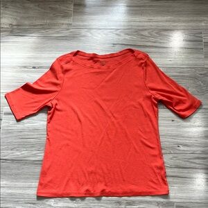 Charter Club Relaxed Fit orange color Short Sleeve Tee 100% cotton